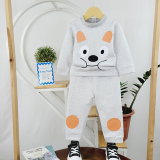 S027 - (10-21kg) Bộ nỉ thu đông cho bé trai bé gái hình thỏ đáng yêu vải dày dặn mềm mịn