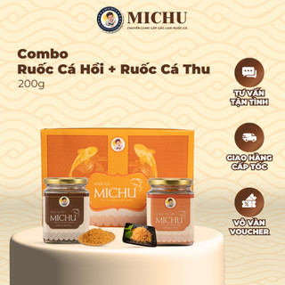 Combo 100g Ruốc Cá Thu & 100g Ruốc Cá Hồi Ăn Liền Michu Tinh Hoa Của Thiên Nhiên Việt Nam