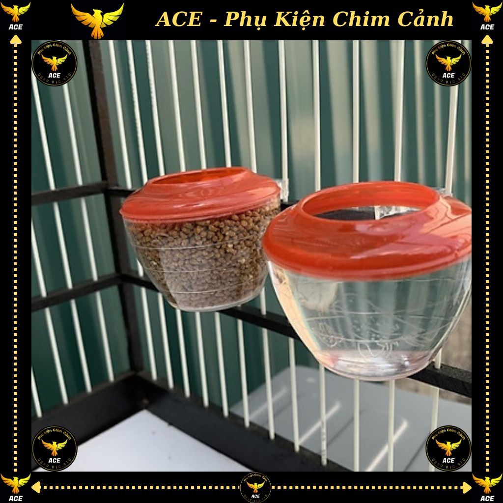 Cóng uống nhựa đỏ cho chim chào mào, cu gáy, khuyên, hút mật, my, khướu, ... ACE PHỤ KIỆN CHIM CẢNH