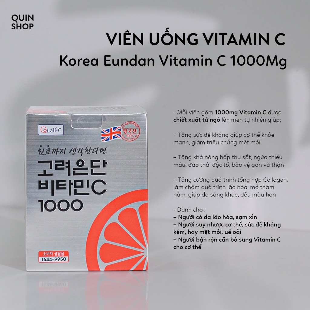 Viên Uống Trắng Da Vitamin C Eundan 1000mg Korea 120 Viên