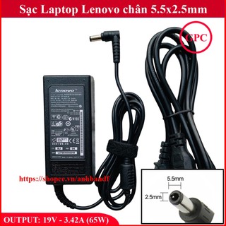 SẠC LAPTOP LENOVO 19V 3.42A (65W) chân To 5.5x2.5mm - đường kính đầu sạc 5.5mm