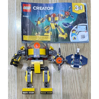 Lego creator 31090 lắp ráp 3 trong 1 robot chiến đấu thám hiểm đại dương hàng chính hãng
