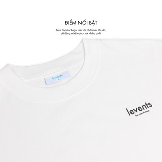 Áo Thun Levents Mini Popular Logo/ White 100% Cotton Unisex T-shirt Oversized