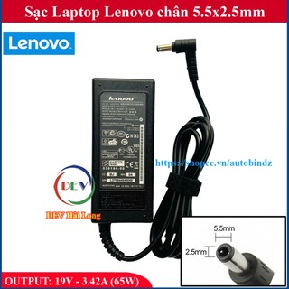 SẠC LAPTOP LENOVO 19V 3.42A - 65W chân To 5.5x2.5mm - đường kính đầu sạc 5.5mm