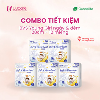 Combo tiết kiệm BVS UUcare Singapore Young Girl ngày và đêm 28cm 12 miếng