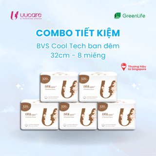 Combo tiết kiệm Băng vệ sinh UUcare Singapore Cooltech ban đêm 32cm 6 miếng