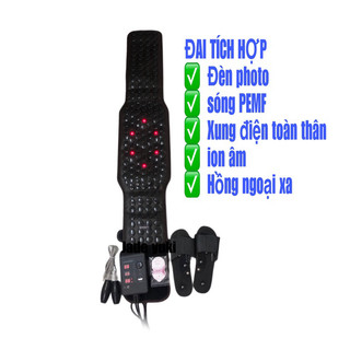 Đai đá nóng Jade Yuki 135x25cm , ion âm, hồng ngoại, đèn laser, giảm đau lưng và tan mỡ bụng