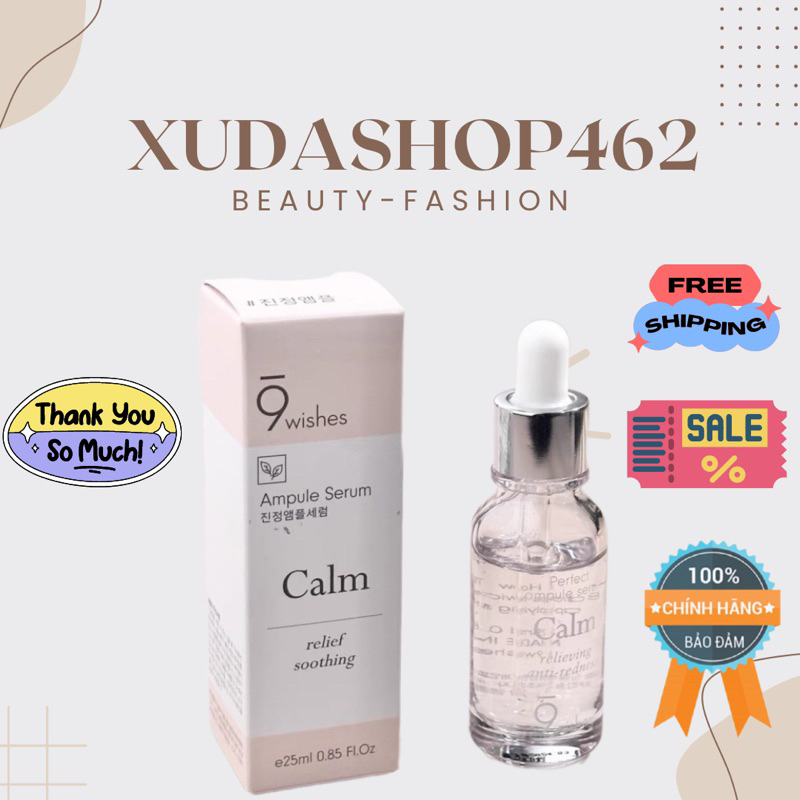 (ĐỌC KĨ MÔ TẢ DATE 2024)Tinh chất làm dịu da 9 Wishes Calm Ampule Serum 25ml