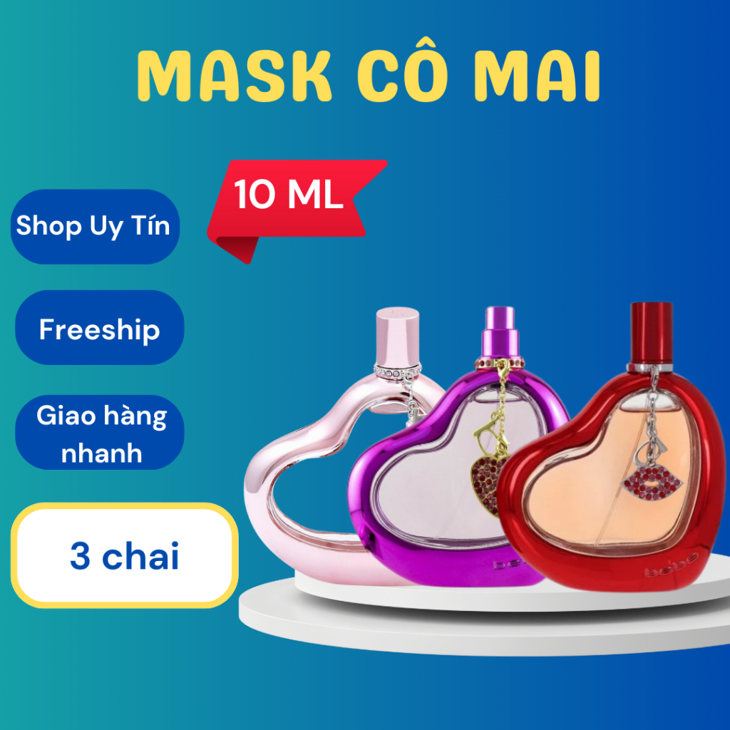 Nước Hoa Bebe Kiss Đỏ, Bebe Hồng Nhạt, Bebe Hồng Sen 10 ML