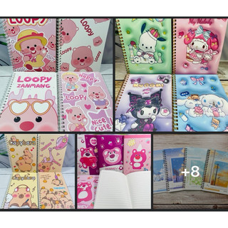 Sổ lò xo a5 gấu dâu, sổ lò xo a5 kuromi sanrio, sổ còng ghi chú cinnamoroll, sổ tay ghi a5 dễ thương, sổ khâu gấu dâu