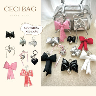 Móc khóa nơ charm nơ gắn balo gắn túi phụ kiện gắn túi CECIBAG