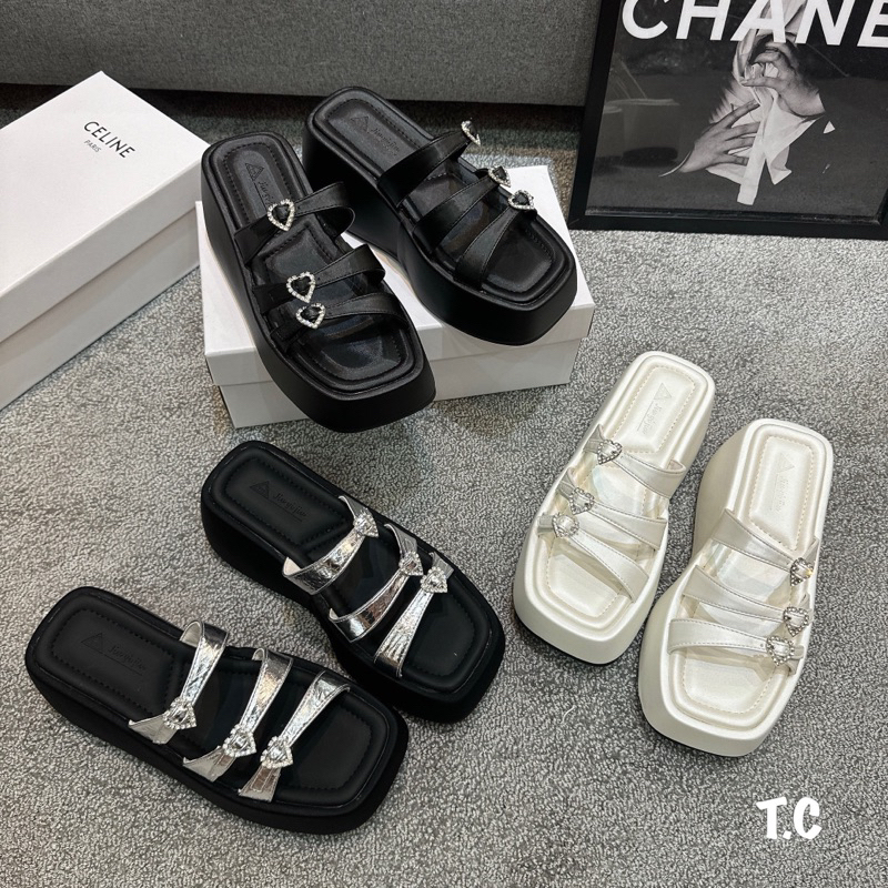 Dép Lê 3 Quai Tag Đá Độn Đế FULL BOX