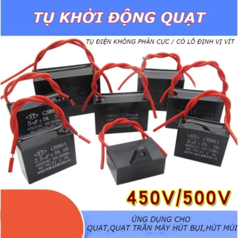TỤ QUẠT TỪ 1UF ĐẾN 5UF