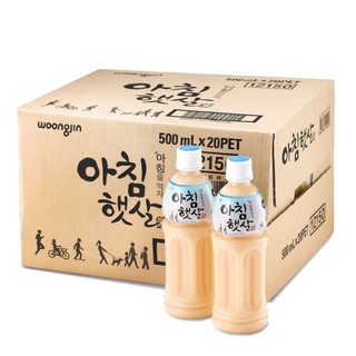 Thùng 20 chai nước gạo rang Hàn Quốc Woongjin Morning Rice 500ml