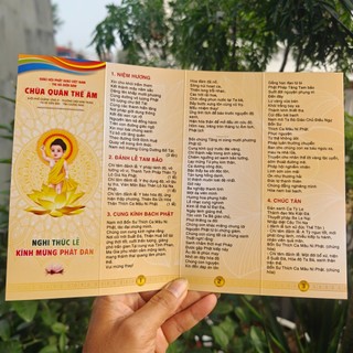 Tờ nghi thức lễ kính mừng phật đản- khổ a4 ép 2 mặt