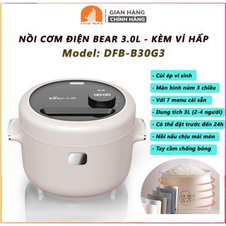 Nồi cơm điện kỹ thuật số Bear Corisu 3L DFB-B30G3 có 7 Chức năng nấu - giữ nhiệt và hẹn giờ, chất lượng cao -BH 12 Tháng