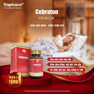 Viên Uống Bổ Não Cebraton Premium Traphaco Giúp Bổ Não, Tăng Tập Trung, Giảm Căng Thẳng Đau Đầu, Cải Thiện Mất Ngủ