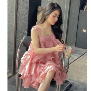 Đầm tiểu thư, váy 2 dây đi chơi đi biển du lịch thân bèo dáng suông ngắn thiết kế sang chảnh dễ thương xinh xắn LONA