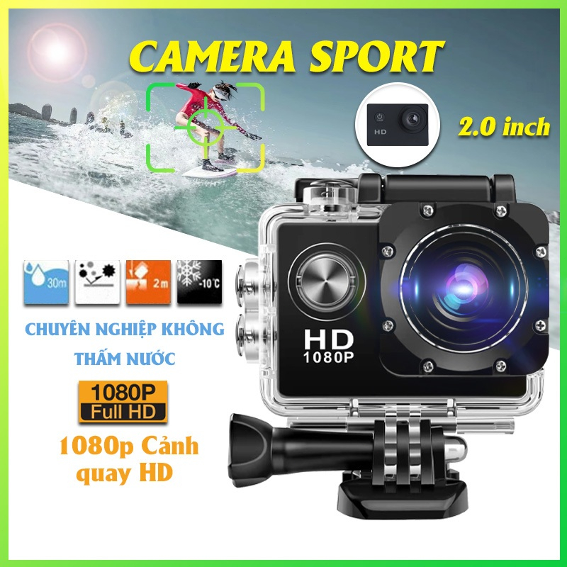 Camera Máy Quay Hành Trình 4k/1080p Mini - Chống Nước 30m - Wifi - Pin Rời - Lặn, xe đạp, máy ghi âm lái xe