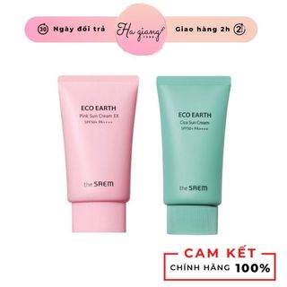 Kem Chống Nắng The Saem Eco Earth Power  SPF50+/PA+++ 50g Nâng Tone, Cân Bằng Ẩm