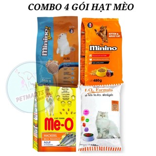 COMBO 4 loại thức ăn hạt cho mèo (Minino, Meo, Minino Yum, Mèo Apro)
