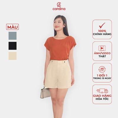 Quần short nữ CARDINA chất liệu tuyết mưa kiểu dáng basic thanh lịch hiện đại thoải mái 4QSA04