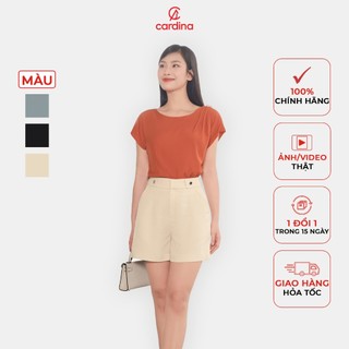 Quần short nữ CARDINA chất liệu tuyết mưa kiểu dáng basic thanh lịch hiện đại thoải mái 4QSA04