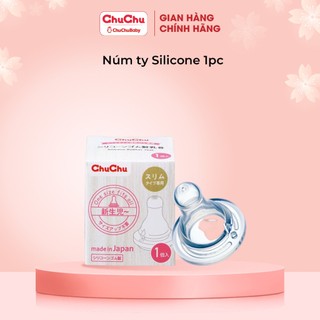 Núm ty silicon Box type, ngừa sặc sữa, chống đầy hơi, có van khí Chuchu Baby chính hãng