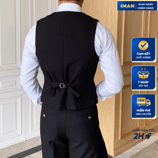 Áo Gile Nam 6 Cúc Vải Chéo 79 Cao Cấp, Áo Vest Đen Dáng Slimfit Sang Trọng, Trẻ Trung, Lịch Lãm iMan Store - VNXK