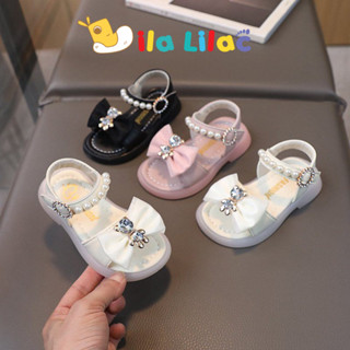 Sandal Cho Bé, Dép Quai Hậu Đính Nơ Gấu Kèm Quai Ngọc Xinh Xắn Phong Cách Thời Trang Cho Bé Gái (LX - 015)