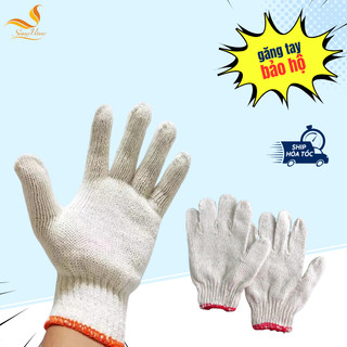 Combo 10 đôi găng tay bảo hộ lao động, găng tay làm vườn, chất liệu vải sợi polyester