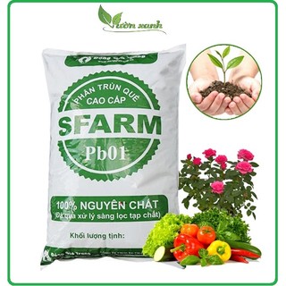 Phân bón hữu cơ trùn quế SFarm Đặng Gia Trang 5kg, dinh dưỡng cao, an toàn cho rễ cây, thích hợp trồng rau hữu cơ