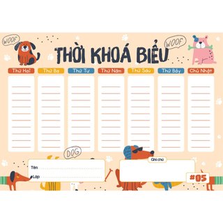 Thời khoa biểu a5, decal tự dính 👉 mẫu 2024