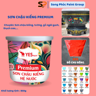 Sơn Chậu Kiểng Yes Premium Nước 3 Trong 1 1L Sơn Đa Năng, Sơn Chuyên Dụng Dành Cho Gỗ, Chậu Cảnh, Xi Măng. Sơn Hệ Nước