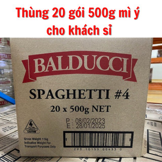 Thùng mì ý spaghetti no.4 balducci 20 gói 500g