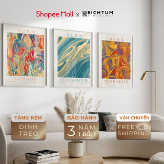 Tranh treo tường canvas cao cấp SET3 của REICHTUM - Phòng khách/ Nhà ngủ/ Decor trang trí/ Chất vải canvas