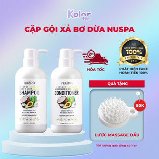  Bộ gội xả chiết xuất bơ dừa dưỡng ẩm chăm sóc tóc mềm mượt, phục hồi tóc khô xơ Nuspa 450ml