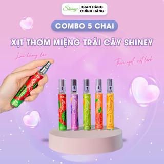 Set 5 chai Xịt miệng trái cây Shiney 10ml/chai ngọt ngào the mát