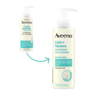 Sữa rửa mặt nuôi dưỡng và phục hồi cho da nhạy cảm Aveeno Calm and Restore Nourishing Oat Cleanser 232ml (mẫu mới)