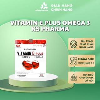 Olivepharma Chính Hãng-Vitamin E-VITAMIN E PLUS OMEGA 3 KS PHARMA  100 viên trắng da