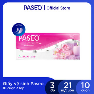 Giấy vệ sinh PASEO 180 tờ 3 lớp 15 gsm 10 cuộn