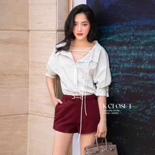 Áo sơ mi tay lỡ đính đá, form rộng, thời trang thiết kế K Closet A2006