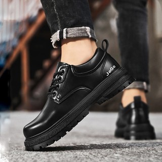 Giày Boots Da Cực Chất Cổ Thấp BCT004 - Full Đen