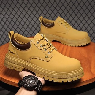Giày Boots Da  Cực Chất Cổ Thấp BCT004 - Kaki