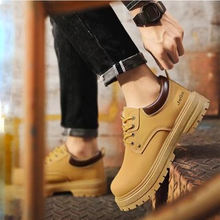 Giày Boots Da  Cực Chất Cổ Thấp BCT004 - Kaki
