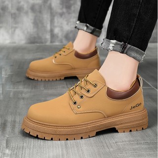 Giày Boots Da  Cực Chất Cổ Thấp BCT004 - Kaki