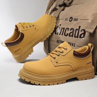 Giày Boots Da  Cực Chất Cổ Thấp BCT004 - Kaki