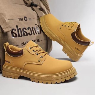 Giày Boots Da  Cực Chất Cổ Thấp BCT004 - Kaki