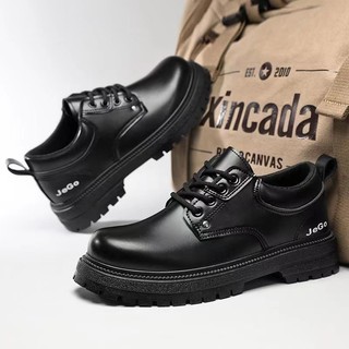 Giày Boots Da Cực Chất Cổ Thấp BCT004 - Full Đen
