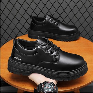 Giày Boots Da Cực Chất Cổ Thấp BCT004 - Full Đen
